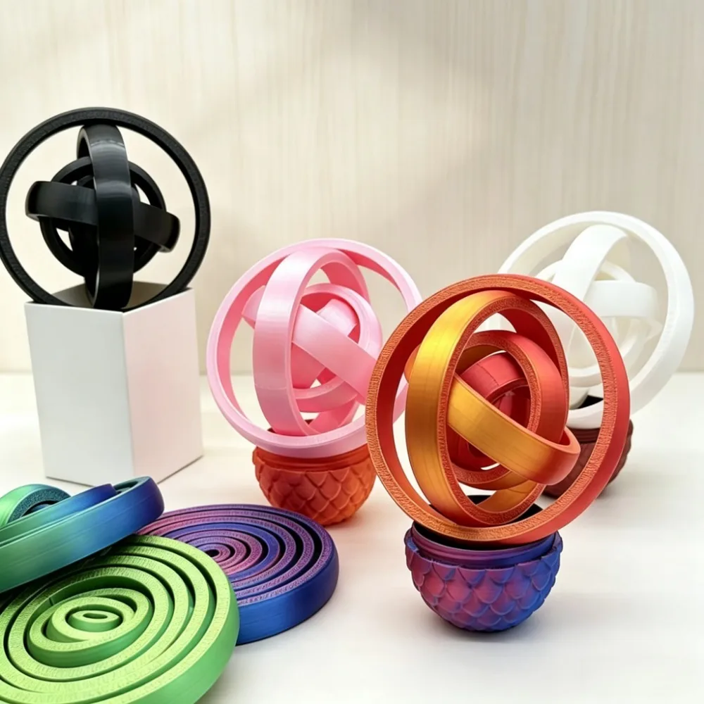 3D Printed Gradient Seven-Ring Infinity Spinning Fidget Spinner Stress Relief Desktop Toy Adults Stress-Relief Creative Gift
