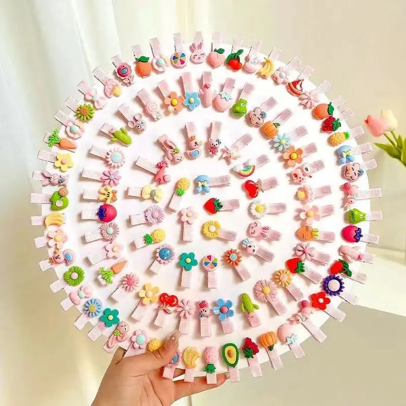 

Children's hair clip does not harm hair, children's hair clip baby clip headwear (30pcs random style)