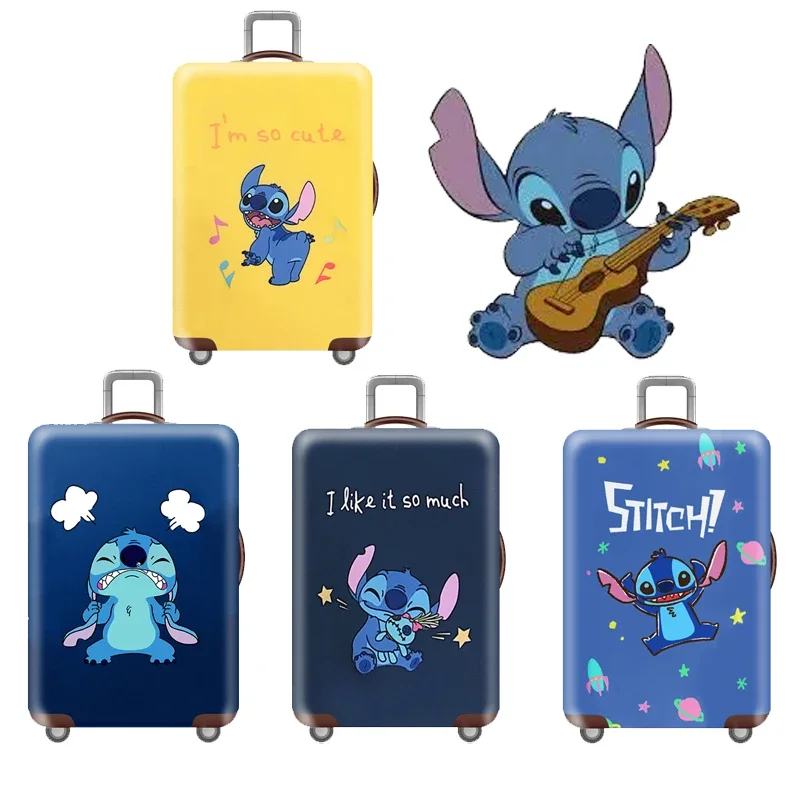 Disney Stitch Travel Suitcase Dust Cover Cartoon Thicker Luggage Protective Cover for 18-32 In Travel Suitcase Cover Accessories