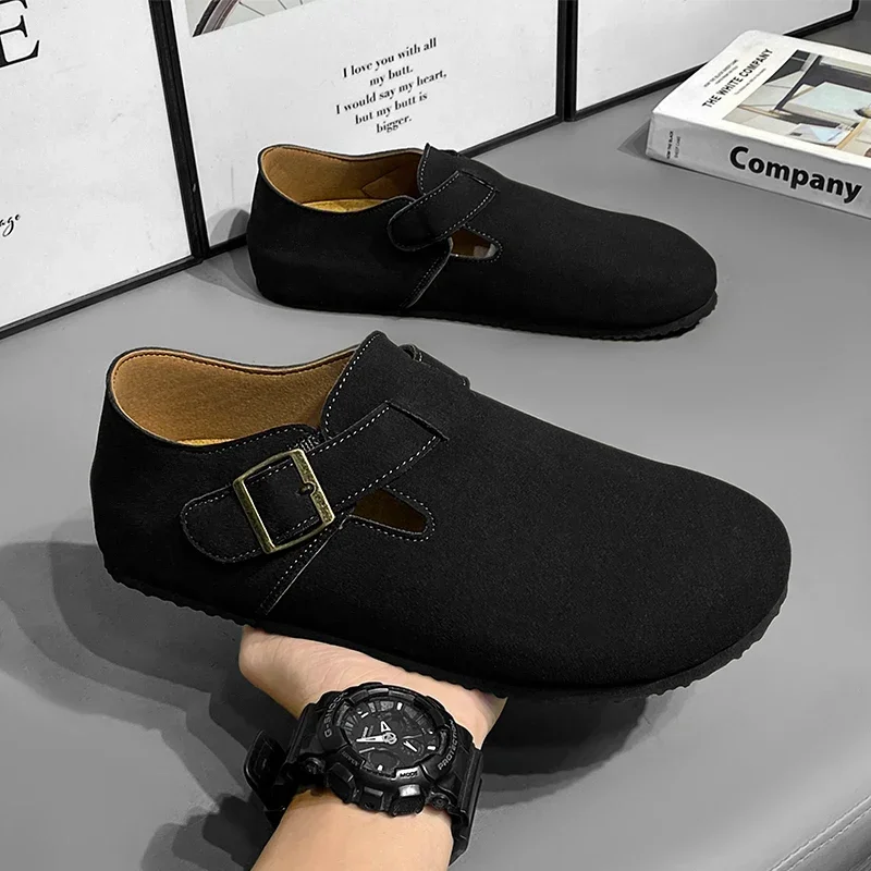 Men Mules Shoe Fashion with Arch Support Unisex Classic Beach Birkenstok Mens Shoes Men\'s Suede Sandals Retro Cork Clogs Тапочки