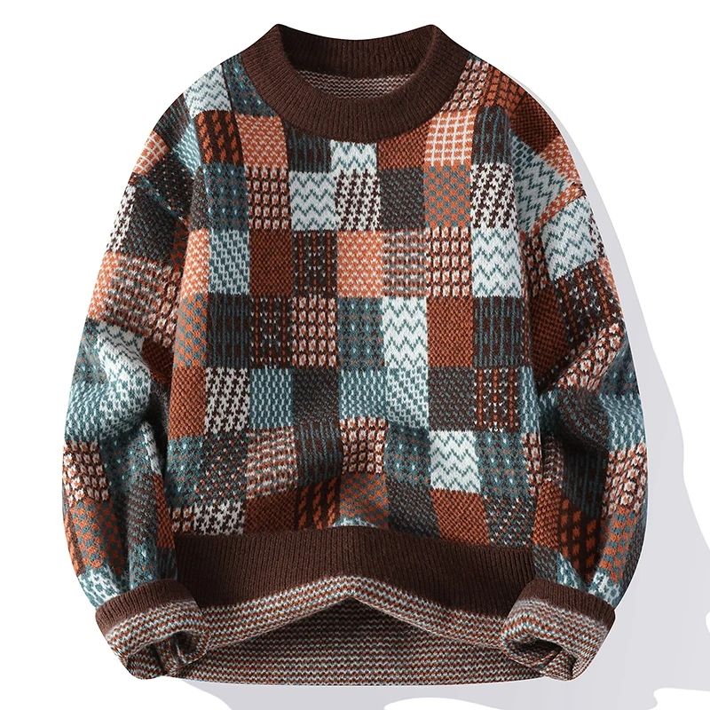 

2025 autumn and winter lazy and comfortable casual knitted sweater simple and versatile lapel knitted sweater for men