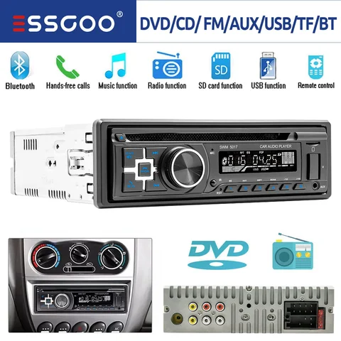 DAB Single 1 DIN Car Stereo Multimedia MP3 Player Bluetooth DVD Radio CD USB/AUX/ FM/TF In-dash Audio Head Unit Handsfree SD USB