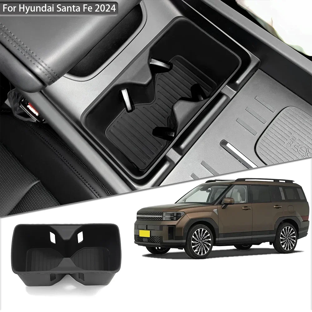 

Car Water Cup Holder Central Control Drinks Holder Silicone Storage Tray for Hyundai Santa Fe 2024 Interior Accessories