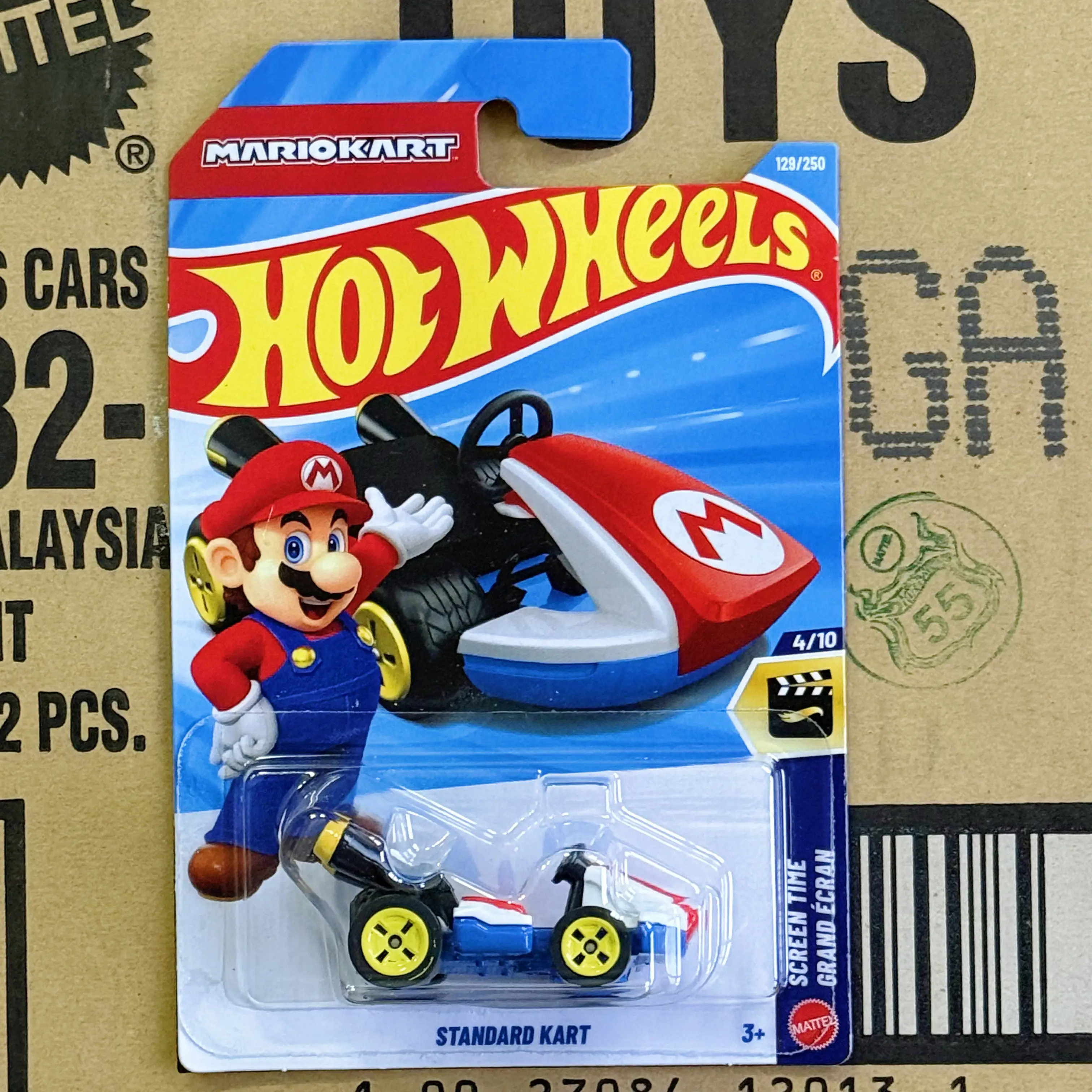 Coches Hot Wheels, juguetes para niños 129 2026G HOTWHEELS STANDARD KART Mario Kart, regalos navideños para niños