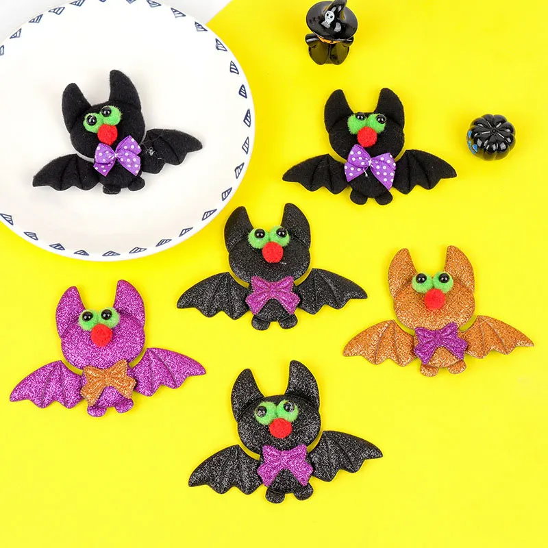 

100Pcs Halloween cartoon bat padded appliques for DIY Hair Clip Accessories Party Costume and Accessories Materials
