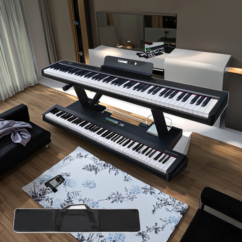 88 Keys Electronic Piano Multifunctional Simulation with Stand Organ Keyboard Piano view 4