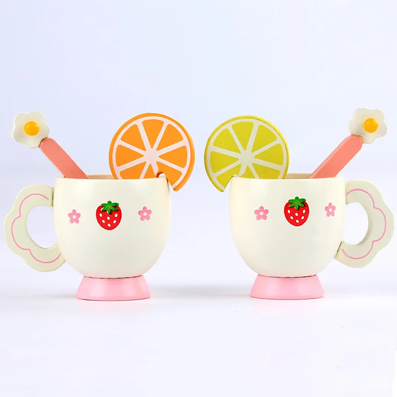 Wooden Children Simulation Home Afternoon Tea Set Kitchen Toys Role Play Parent-child Interaction