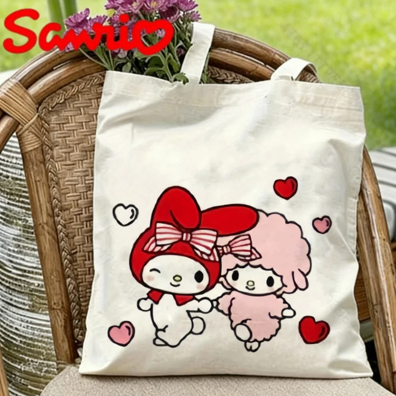 

1PC Sanrio My Melody & Piano Friends Love Print Eco-friendly Canvas Shoulder Bag