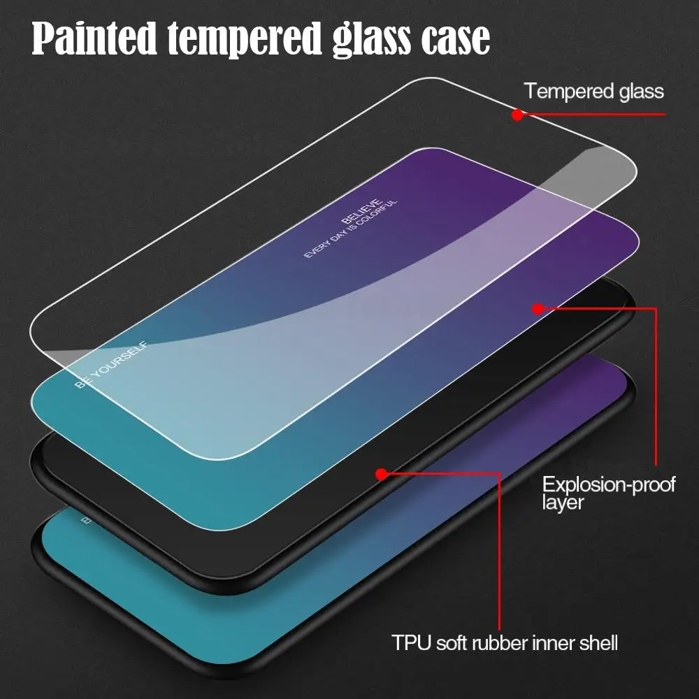 Etui ze szkła hartowanego Bumper Gradient dla Samsung Galaxy A55 A54 A53 A34 A52 A52S 5G A32 4G Obudowa ochronna Fundas