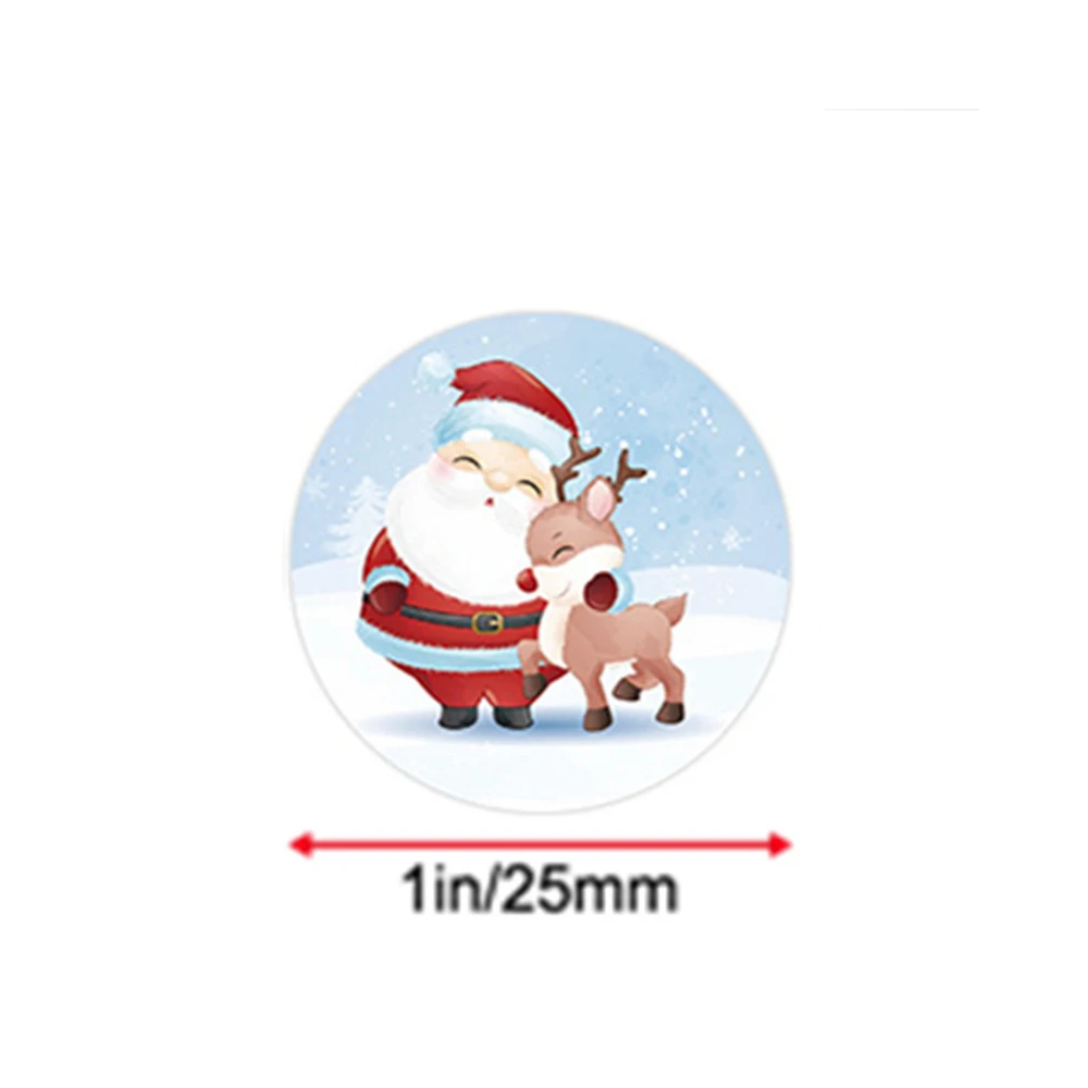 500pcs/roll Cartoon Christmas Theme Sealing Stickers Cute Santa Claus Graffiti Sticker Notebook Guitar Phone Kids Reward Decals