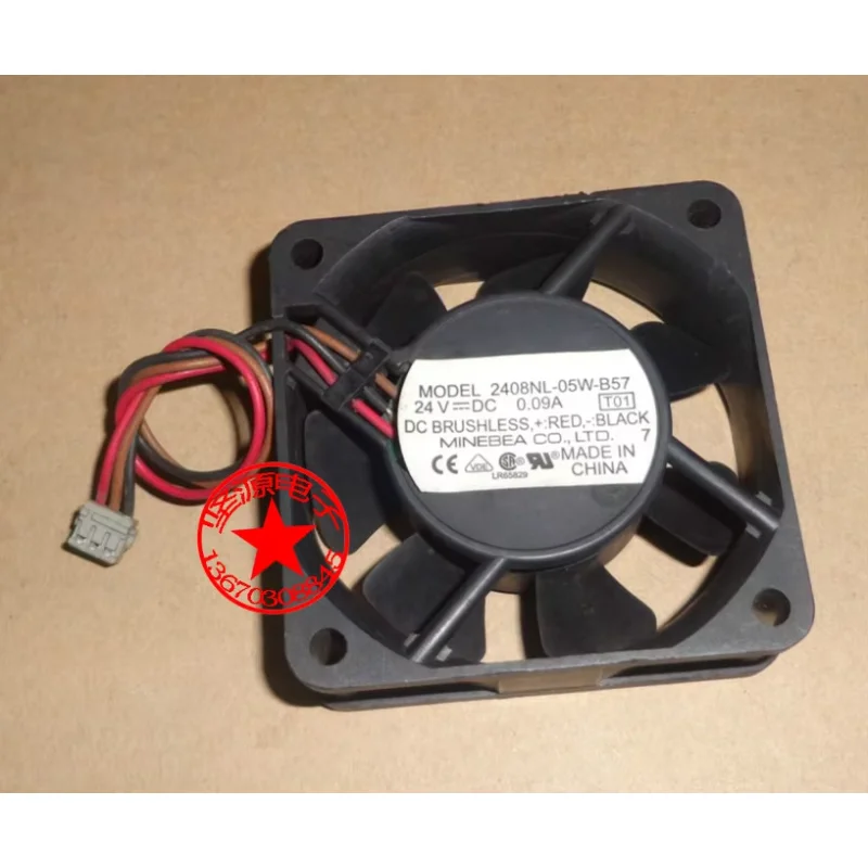 

NMB-MAT 2408NL-05W-B57 T01 Server Cooling Fan DC 24V 0.09A 60x60x20mm 3-wire