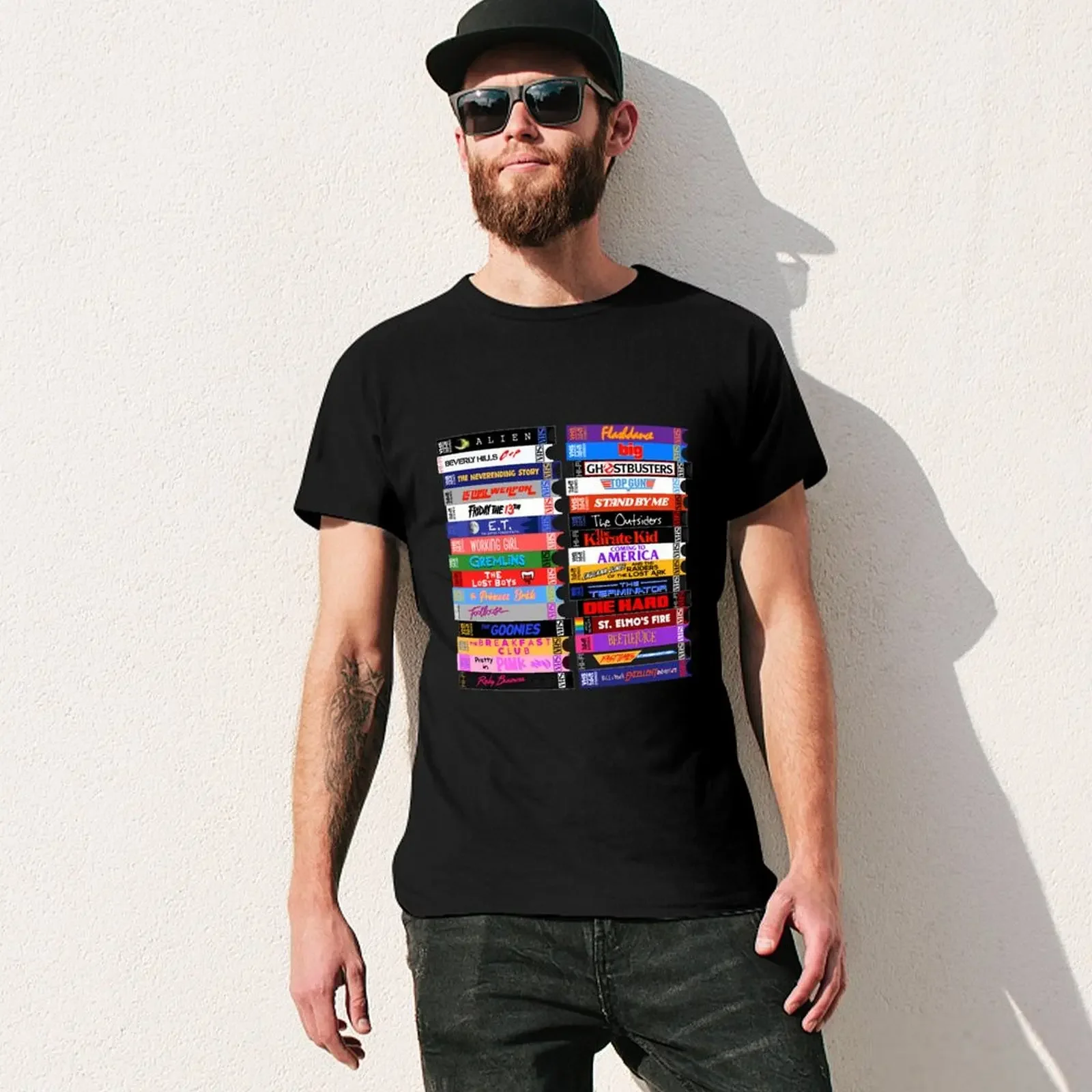 Retro 80S Movies VHS Stacks \\t T-shirt oversizeds anime clothes tshirts for men