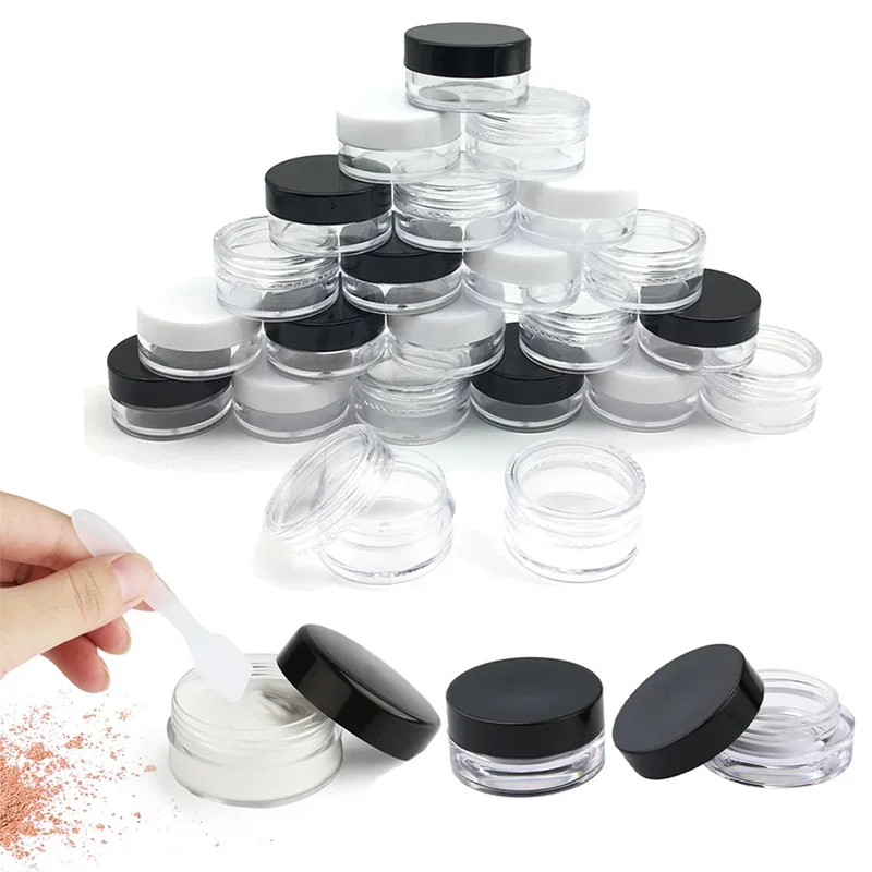 Recipiente de Maquiagem para Creme Rosto, 2g, 3g, 5g, 10g, 15g, Frasco Cosmético Plástico Transparente, Vazio, Viagem, Vazamento, Garrafa Recarregável, 20g, 30 PCes