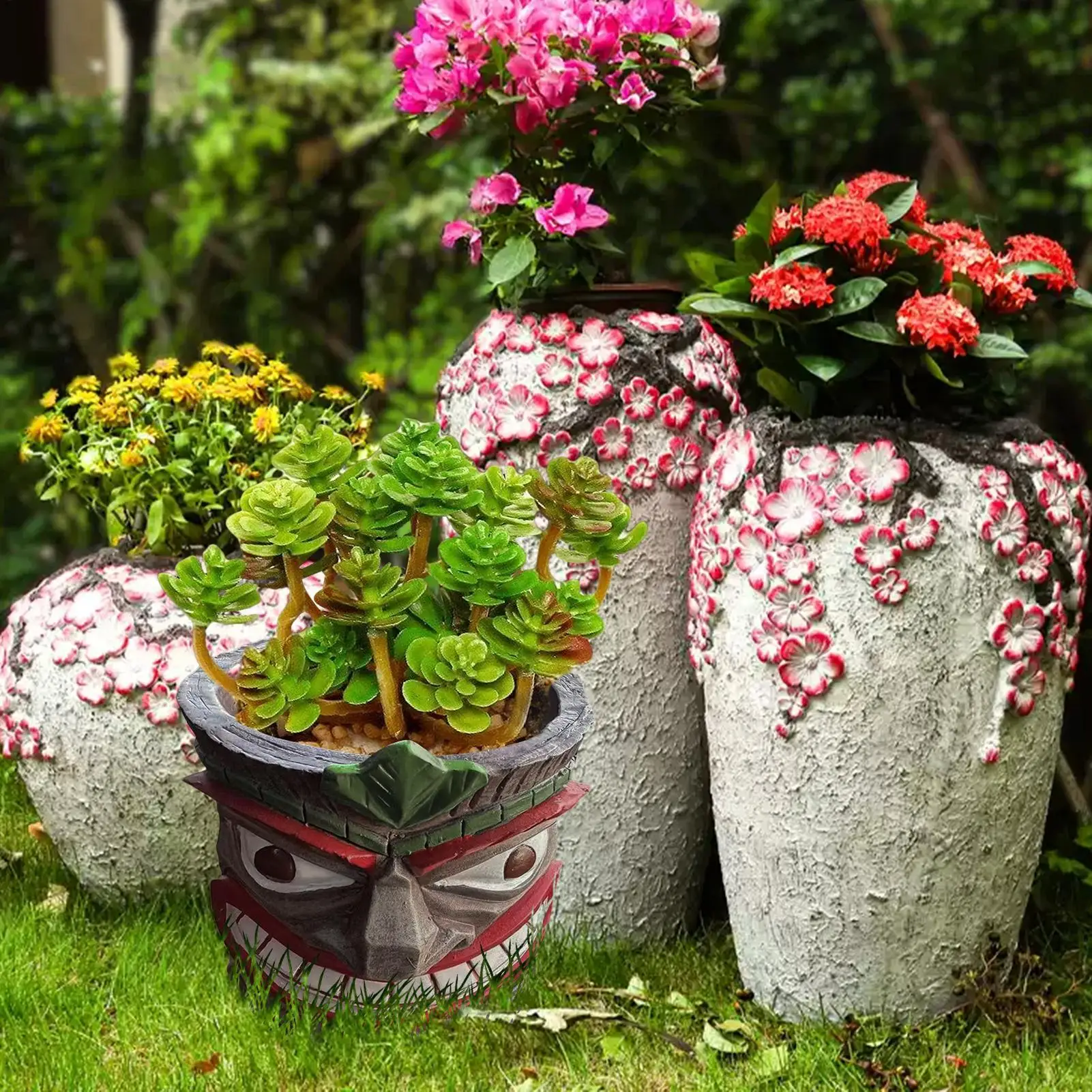 

Face Planter Face Flower Pot Head Planter Art Vase Resin Bonsai Holder Container Home Decor For Outdoor Indoor Garden Patio Lawn