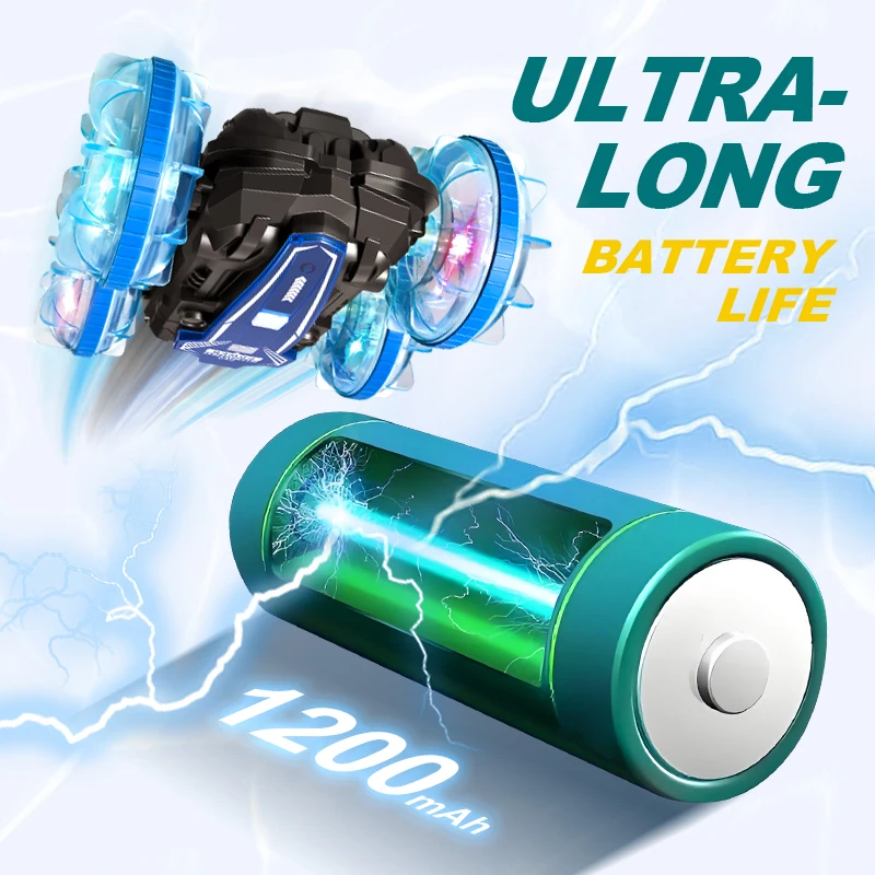 Nuovo veicolo acrobatico anfibio per auto RC, orologio con telecomando e sensore di gravità, auto caffiante bifacciale impermeabile, per regali per bambini
