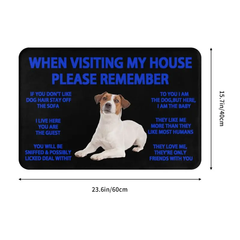 Jack Russell Terrier Dog Front Door Mat Anti-Slip Indoor Waterproof Doormat Garden Garage Entrance Rug Carpet