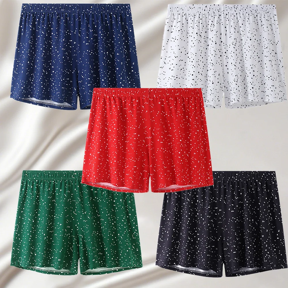 

5pcs Men's Polka Dot Loose Boxer Shorts Soft Skin-Friendly Casual Underwear