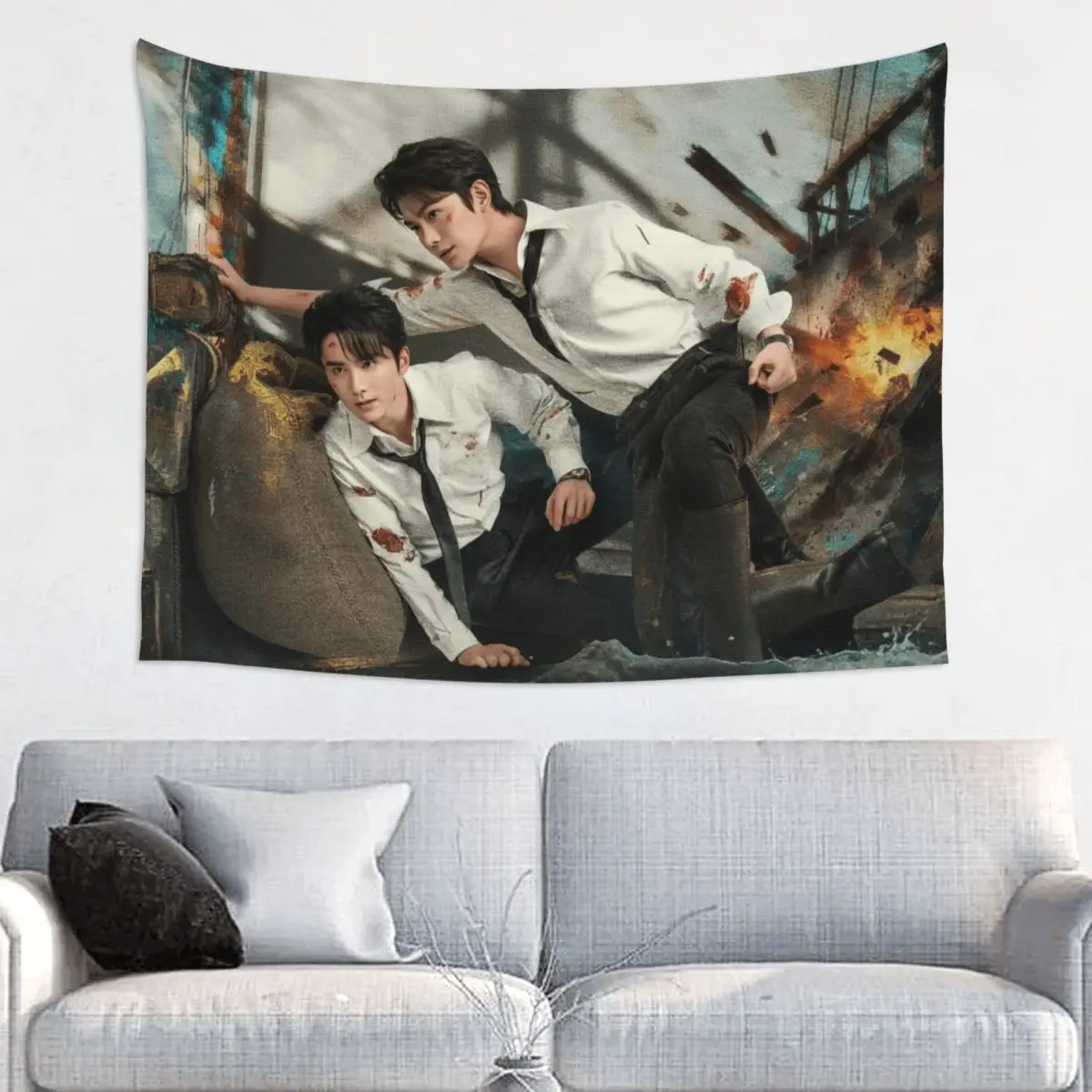 Ding Yuxi Zhang Xincheng TV Archives The Nanyang Mystery Drama Stills Background Hanging Cloth Home Wall Decor Art Tapestry
