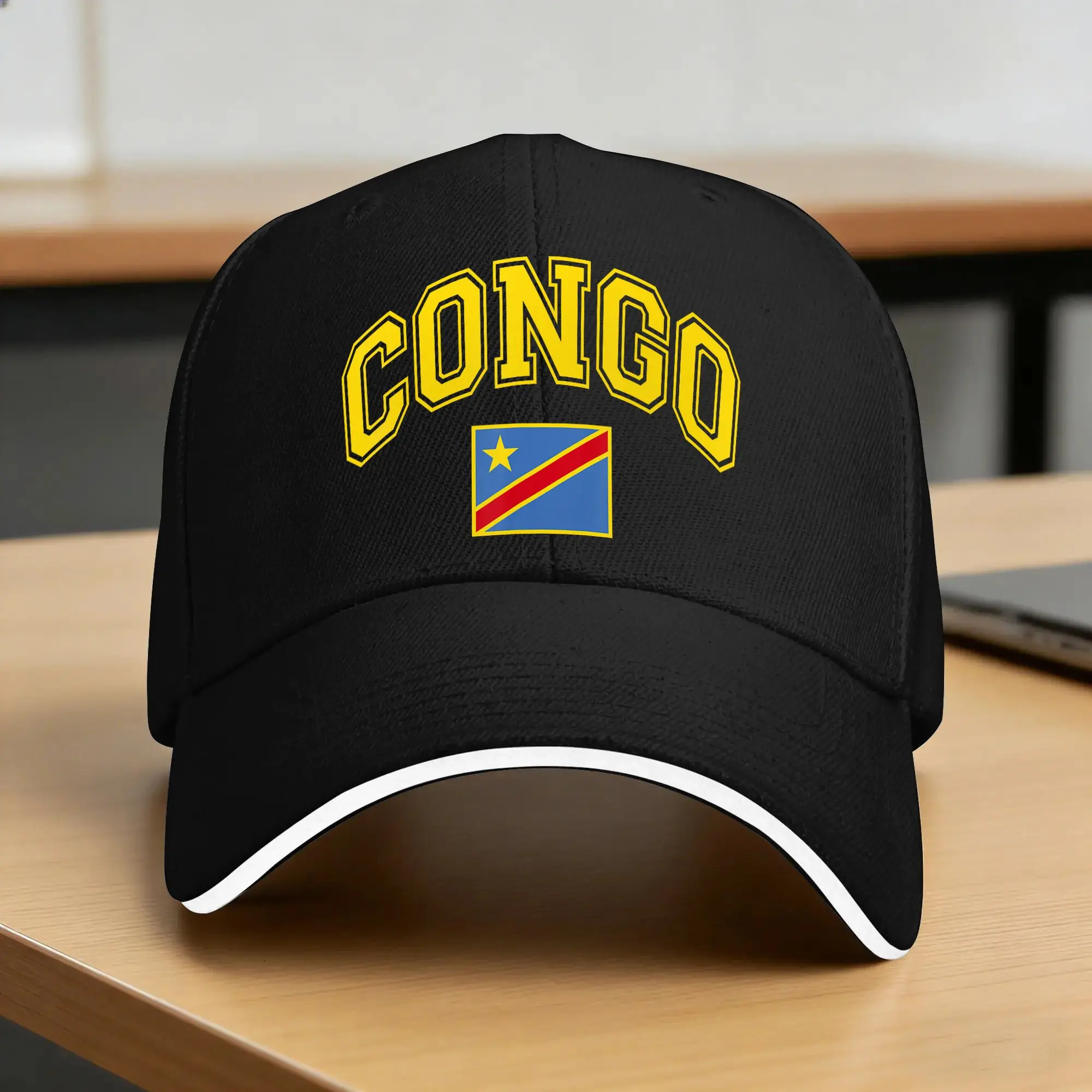 Sun Baseball Cap Congo Dr Congolese Flag Africa  Print Trucker Hat Adjustable y2k Cute Outdoor Sports Snapback Cap