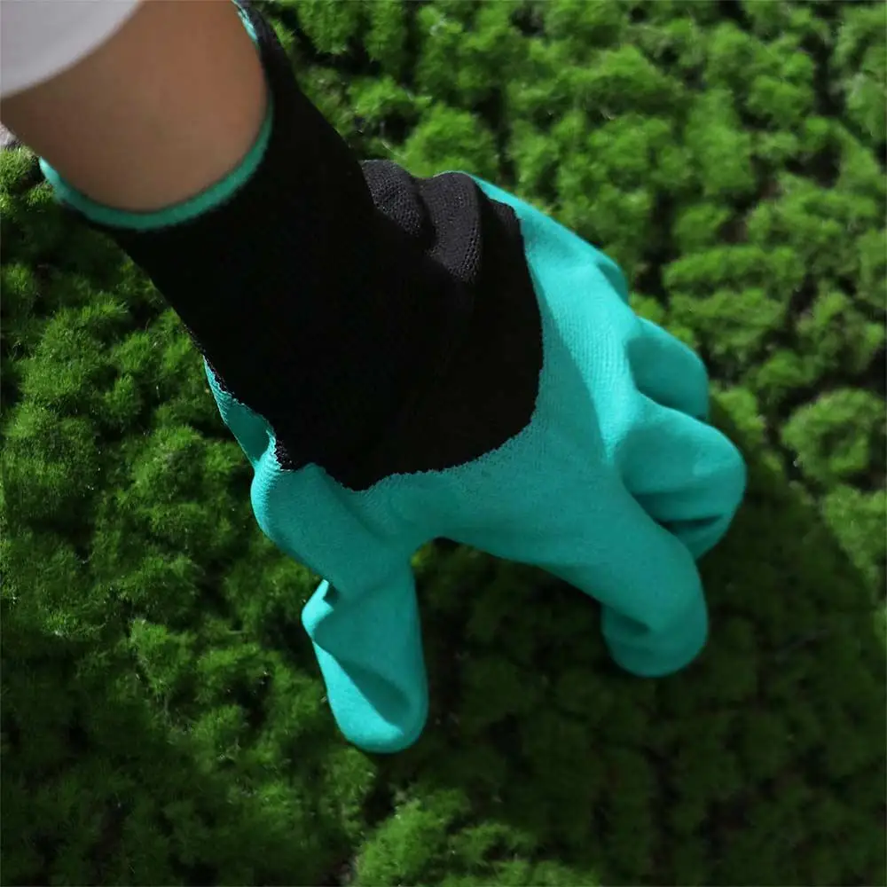 

4Pairs Latex Material Gardening Gloves Prick-proof Design Protective Layer Permeable Gloves Non-slip Permeable Fabric