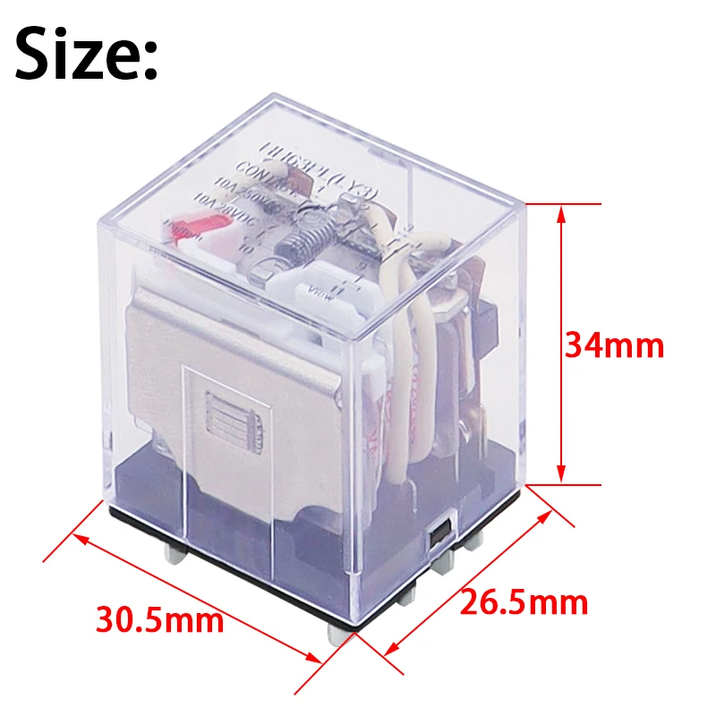Relé intermedio Micro electromagnético LY3NJ HH63P, 10 piezas, 10A, ACDC12V24V, AC110V, 220V, 380V, con base de enchufe de 11 Pi