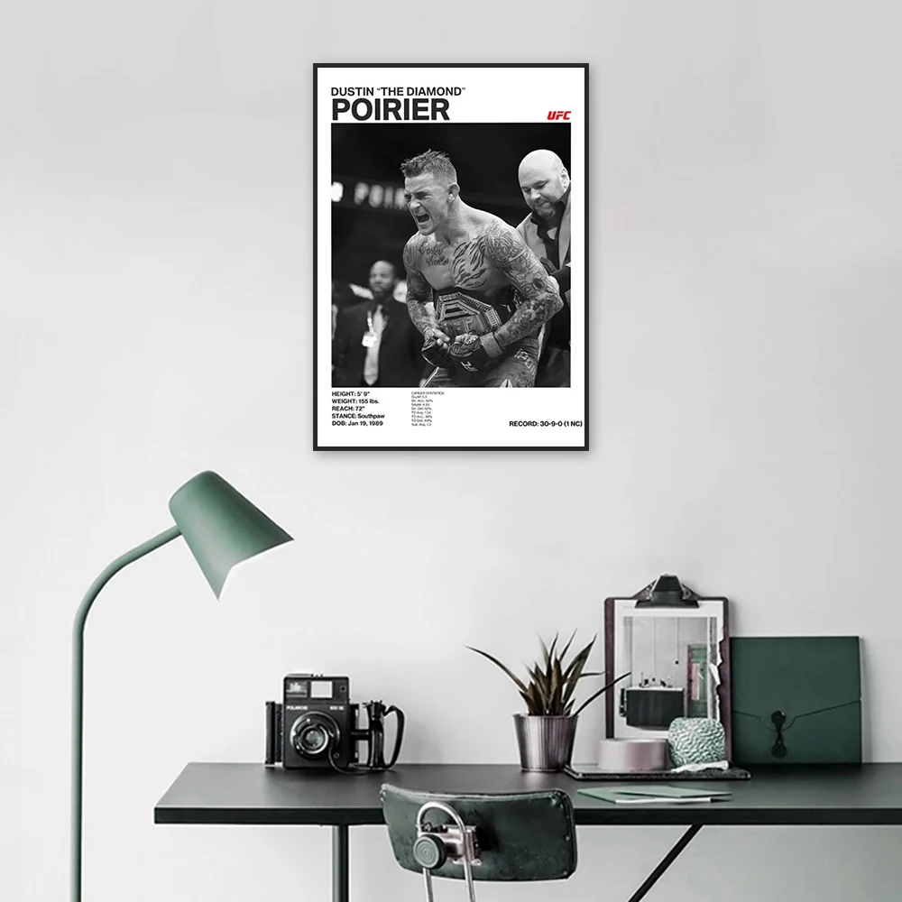 Victory Moment! Combat Sports Figure Poster | Motivational Gym Wall Art | Black & White Art Decor Print | Champion Spirit Theme