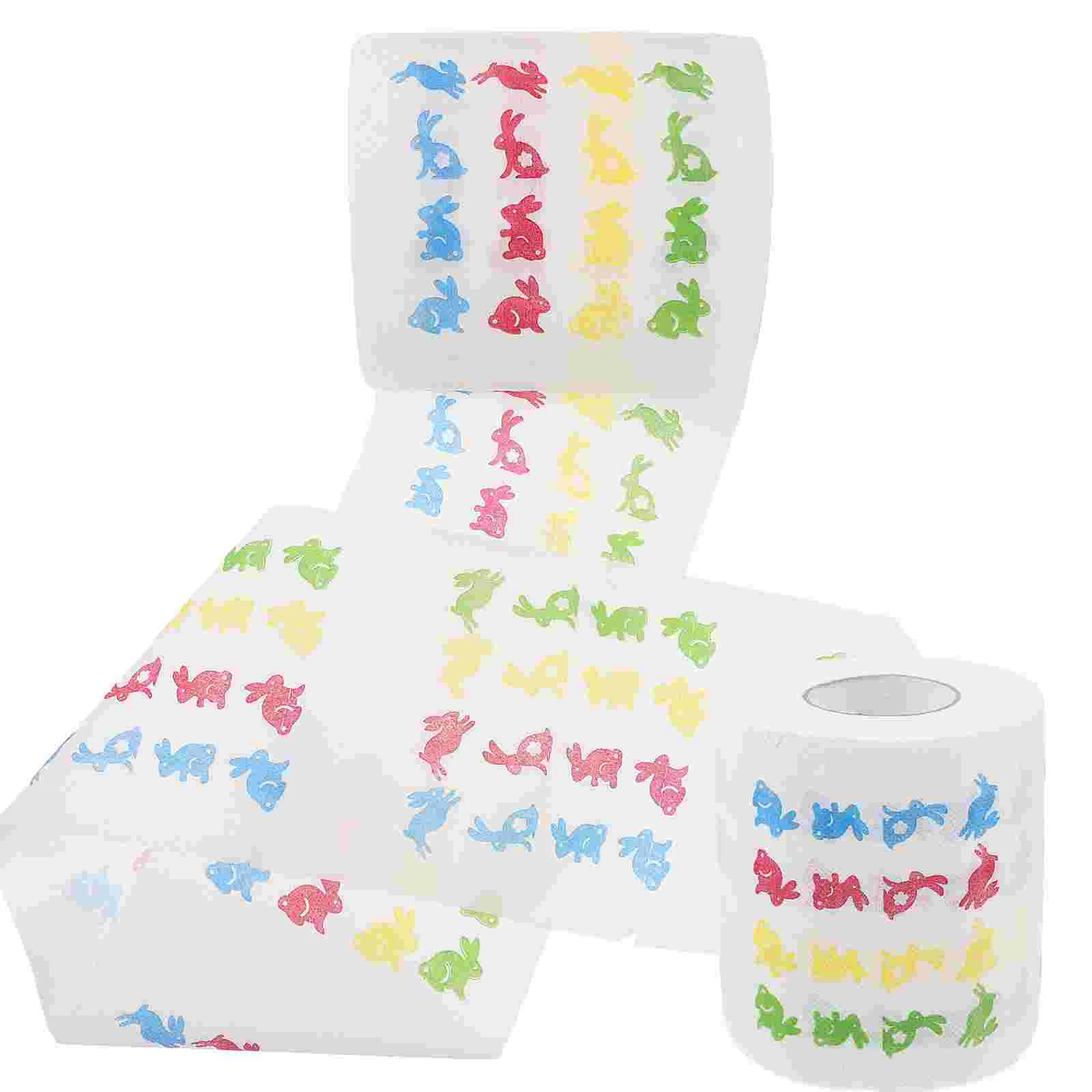 Toilet Paper Easter Rabbits Eggs Shape Tissue Paper Towel Bathroom Home Office Toilet Paper Themed Party Supplies