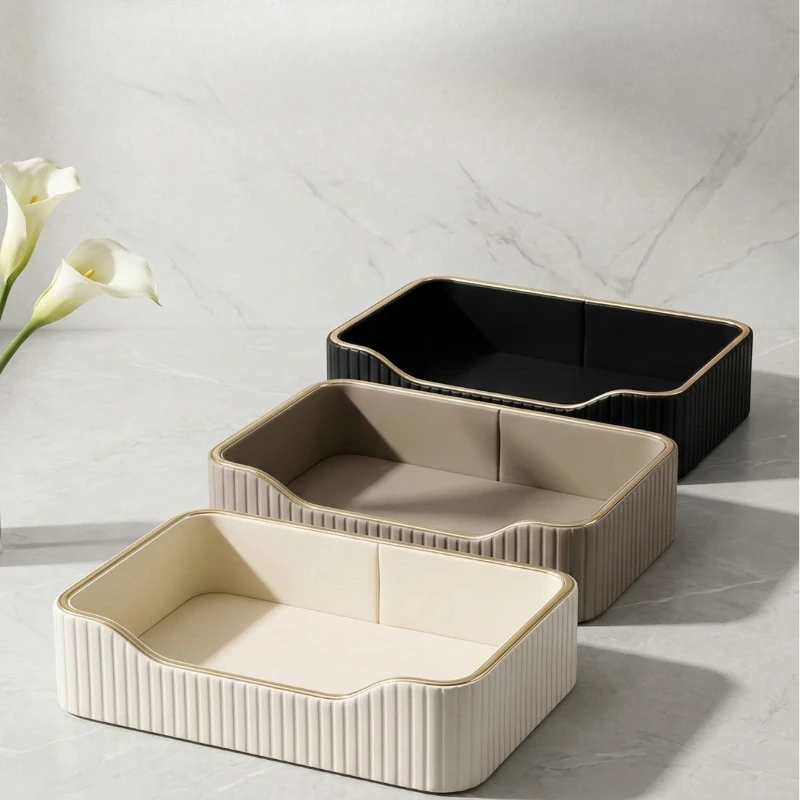 Rectangular Entryway Tray Organizer Basket for Desktop Cosmetics Storage Display Rack Home Decor Shelf Stand Table Top Unit