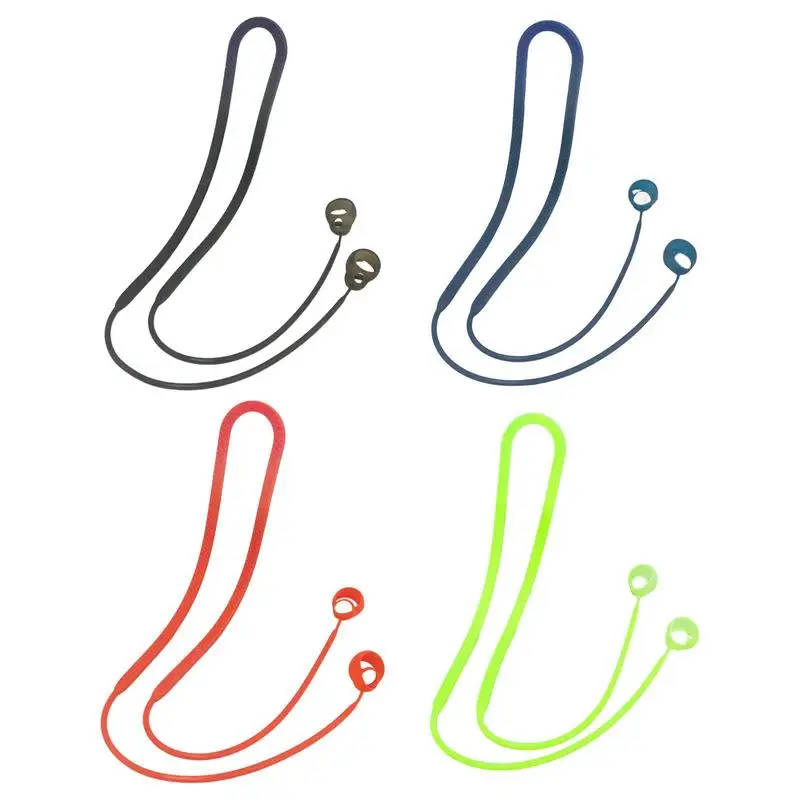 Soft Anti-Lost Silicone Earphone Rope Holder Cable Air Pods Wireless Blue Tooth Headphone Colorful Neck Strap Cord String