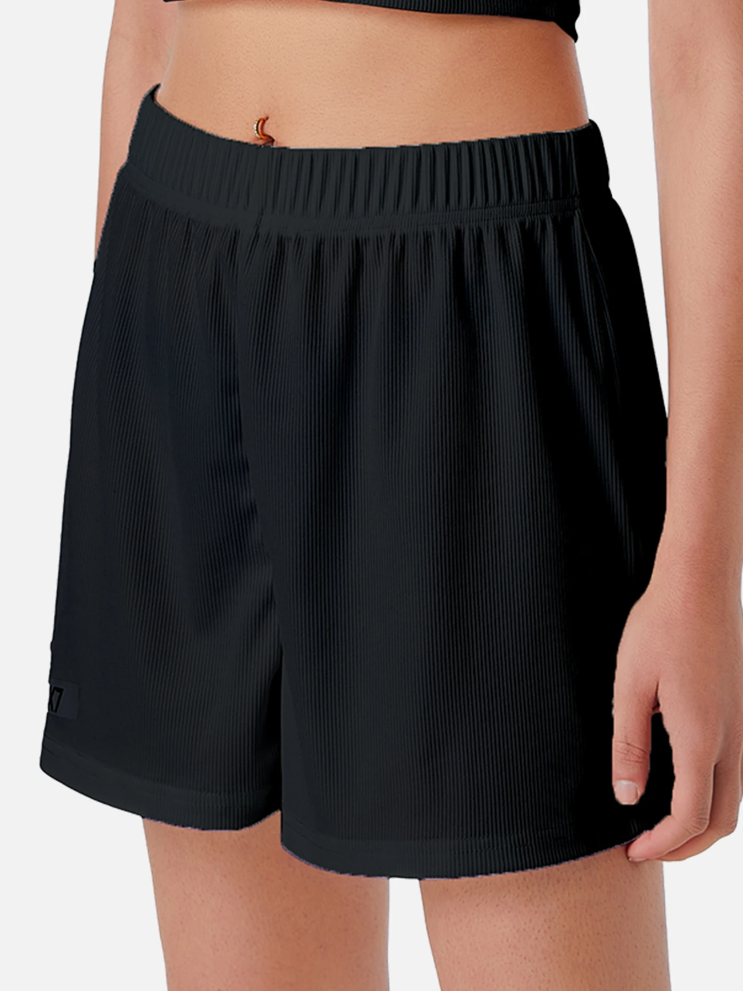 Casual Shorts Women 2024 New Summer Simple Comfortable Elastic Waist Cool Breathable Solid Color Casual Sports Five Quarter Pant