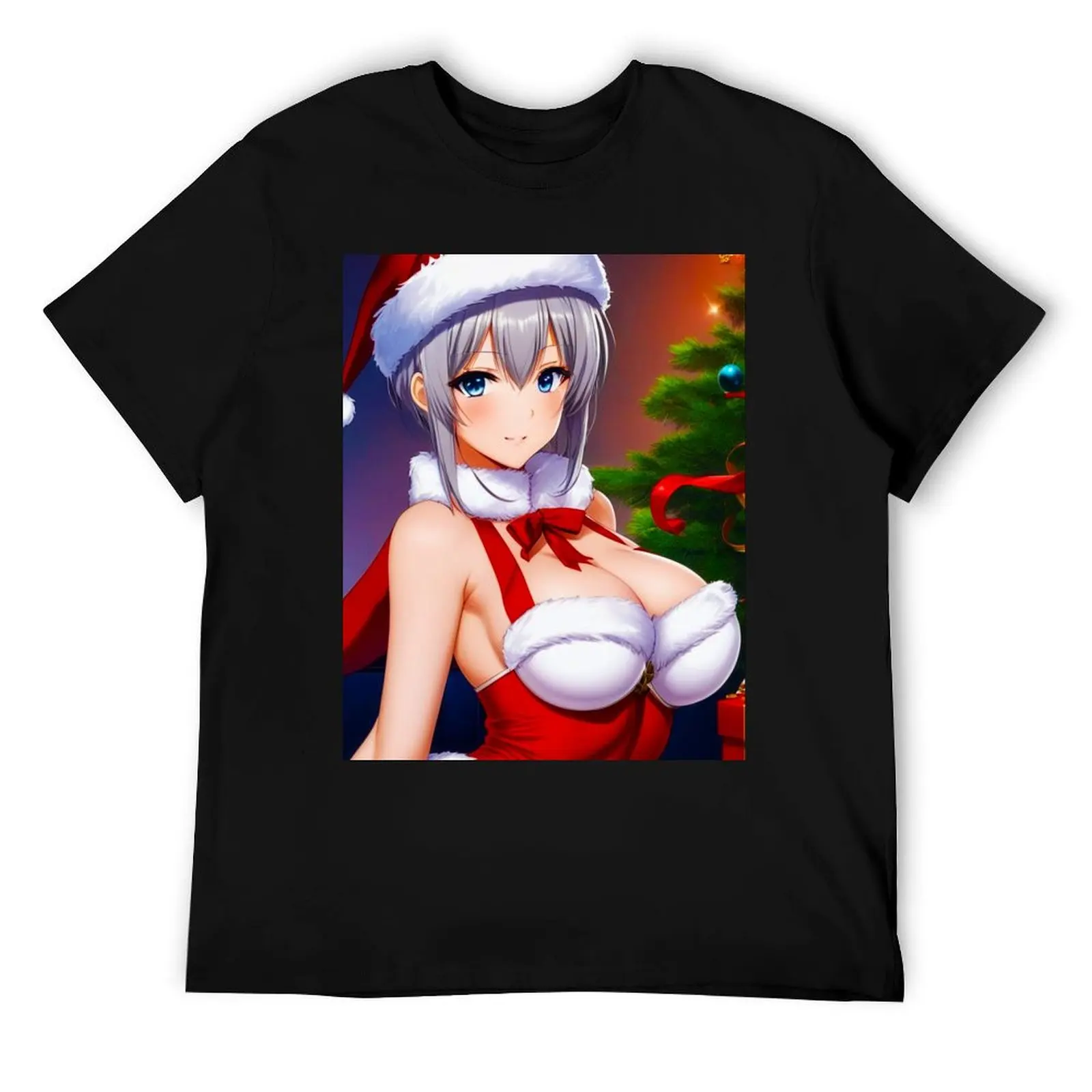 

Kawaii Christmas Delights: милая футболка отаку для девочек Hentai Wonders, мужская роскошная мужская футболка, хлопковая футболка