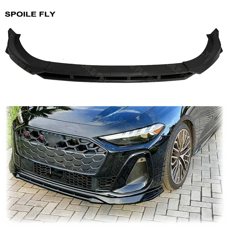4X 2024 2025 To Up For Audi A5 S5 B10 Sline Front Lip Bumper Splitter Spoiler Glossy Black ABS High Quality Body Kits Guard
