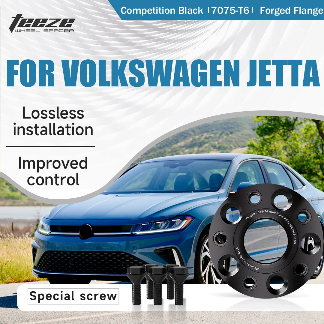 

Teeze 2/4pcs 5x112 CB 57.1 M14*1.5 Hub Centric Black Forged wheel spacer For Volkswagen Jetta Flange Plate15/20/25/30mm