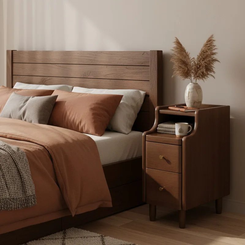 Solid Wood Bedside Table, Locker, Small Simple Modern Bedroom, Mini Extremely Narrow Bedside Table