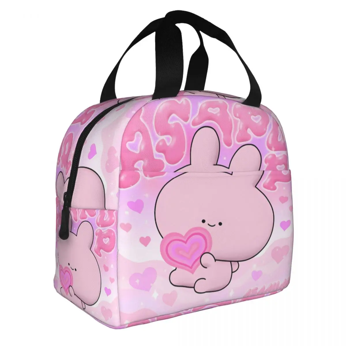 Asamimichaan Asleep Cartoon Insulated Lunch Bags High Capacity Cute Asamimi Lunch Container Thermal Bag Lunch Box Tote College