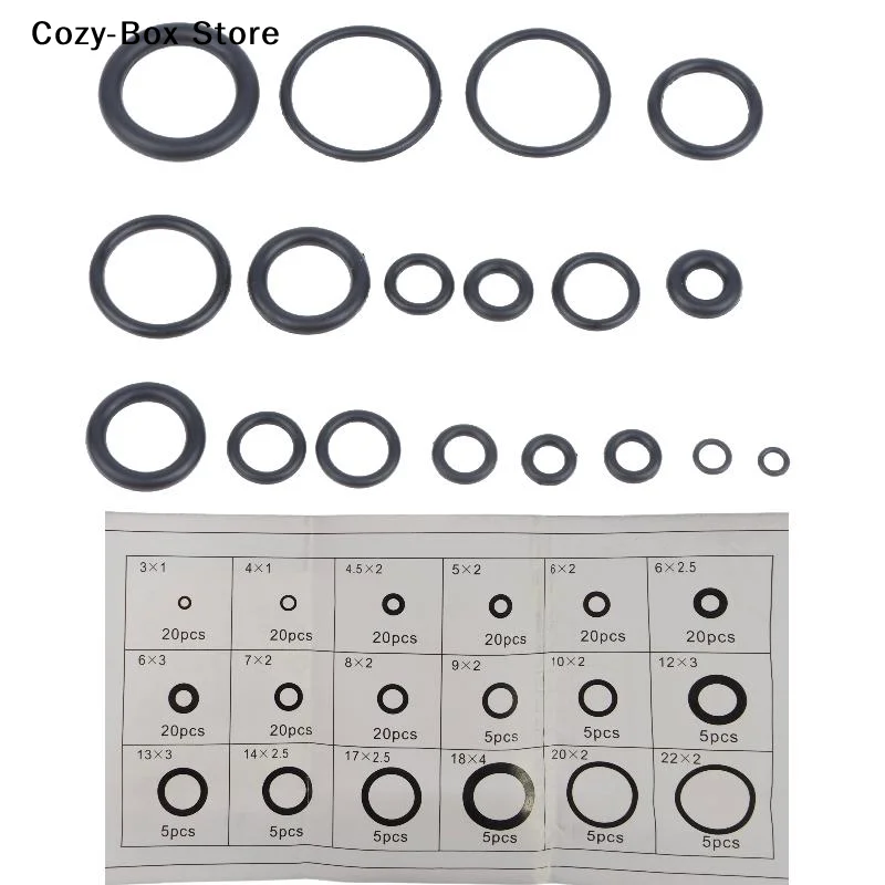 [ZY]225Pcs O Ring Kit Durable Rubber Seals Oil Water Resistant Multi Sizes For Auto Plumbing Machinery[ZY]