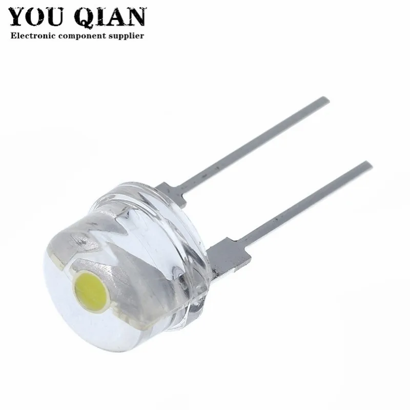 Imagem -06 - Chapéu de Palha Led Branco Super Brilhante Lâmpada Led Grande Angular Transparente Led Strawhat Lâmpada Led Led 100 Peças Novo f8 mm 0.5w 3.03.2v