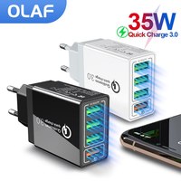 Olaf 35W QC3.0 Quick Charger 4 USB Charger For IPhone 11 Samsung S9 Huawei Xiaomi QC3.0 EU US UK Fast Wall Mobile Phone Charger