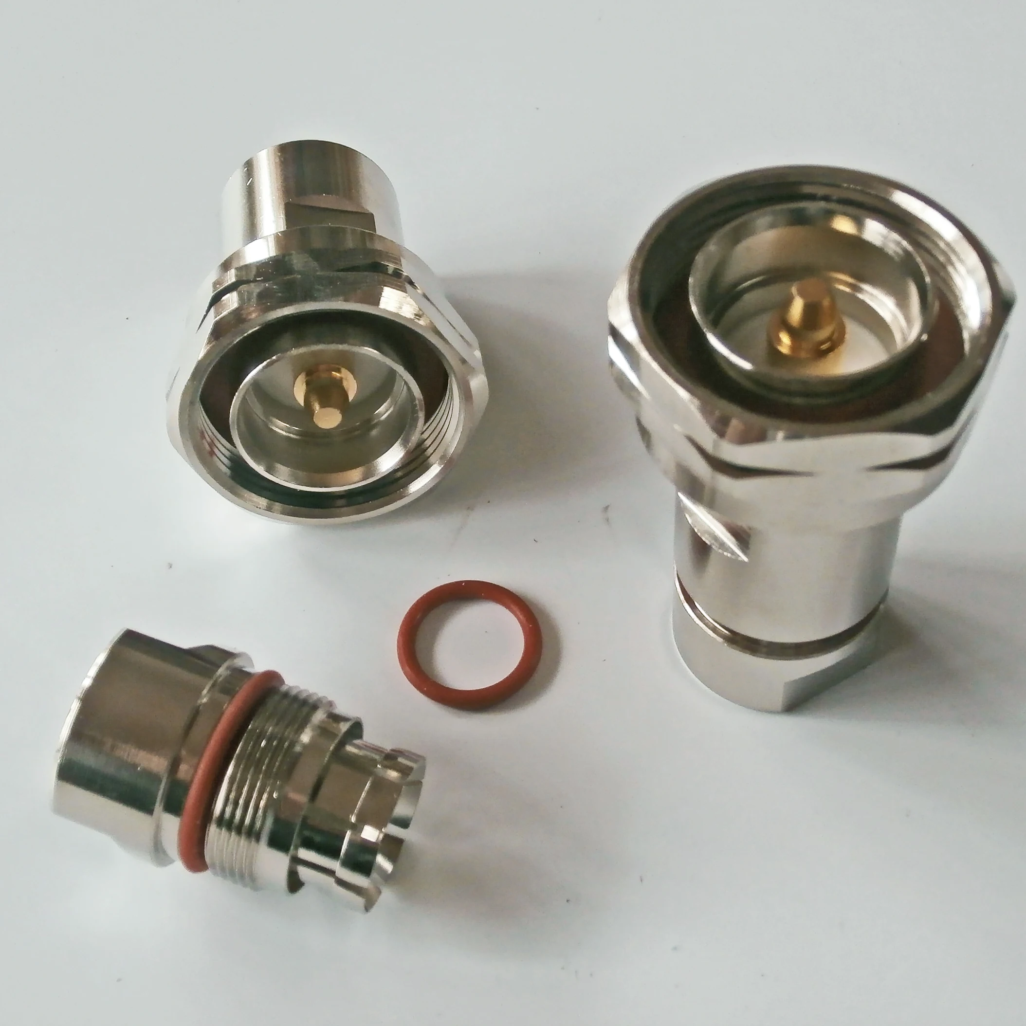 1Pcs 7/16 DIN Male plug Clamp Solder for 1/2 corrugated cable RF connector Standard Andrew Brass Coaxial RF Adapters