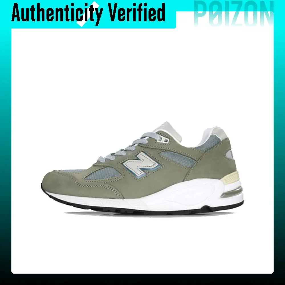 New Balance NB 990 V2 Running Shoes Unisex Low-top Gray Green/Blue M990KBM2