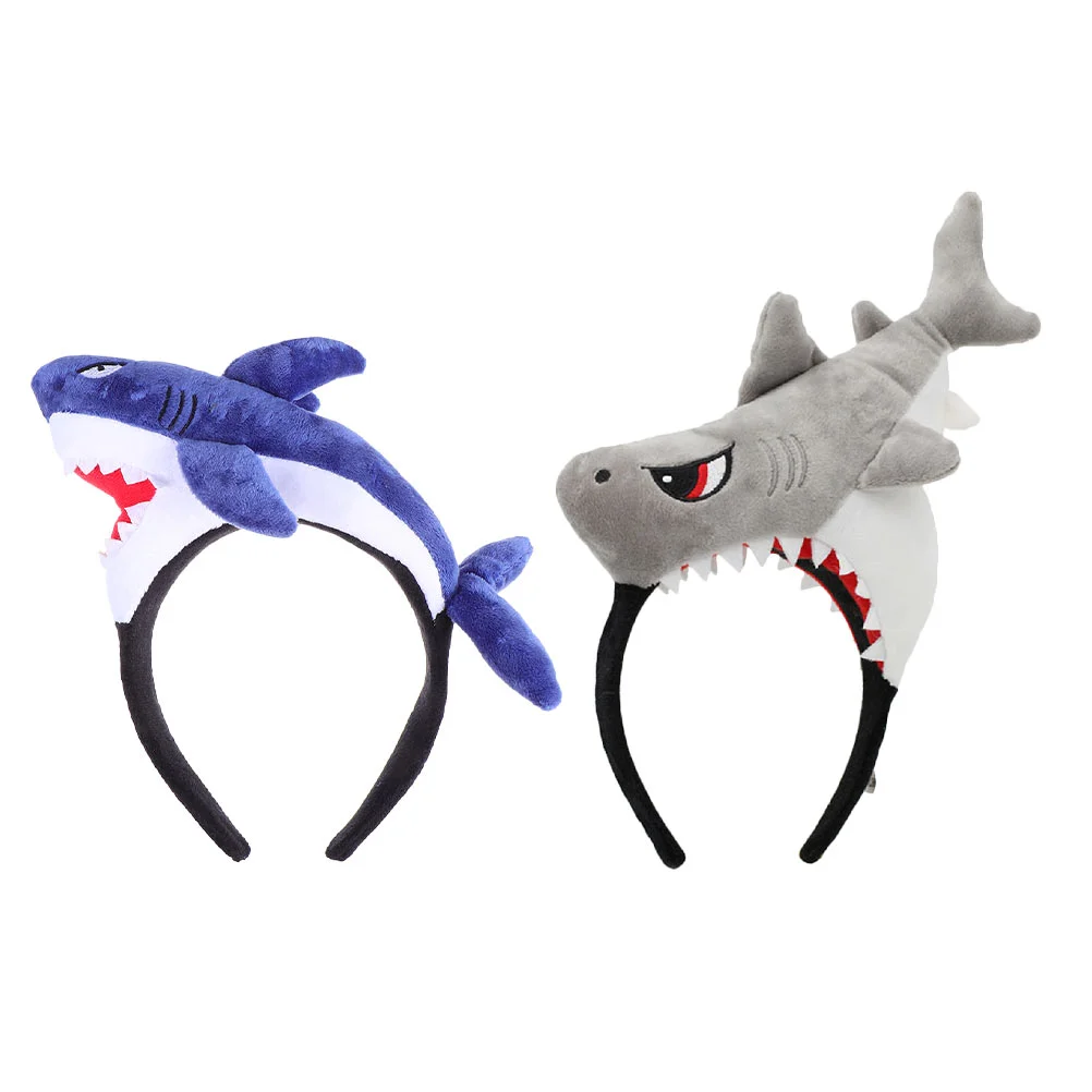 

Cartoon Shark Hat Headband Shark Headwears Cloth Hair Hoops Adorable Head Decor Shark Hair Band Children's Day Dressing Up Hat