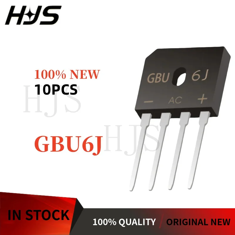 10PCS 100% NEW Quality GBU4J GBU4K GBU4M GBU6J GBU6K GBU6M GBU8J GBU8K GBU8M GBU15K GBU25M Rectifier bridge stack, flat bridge