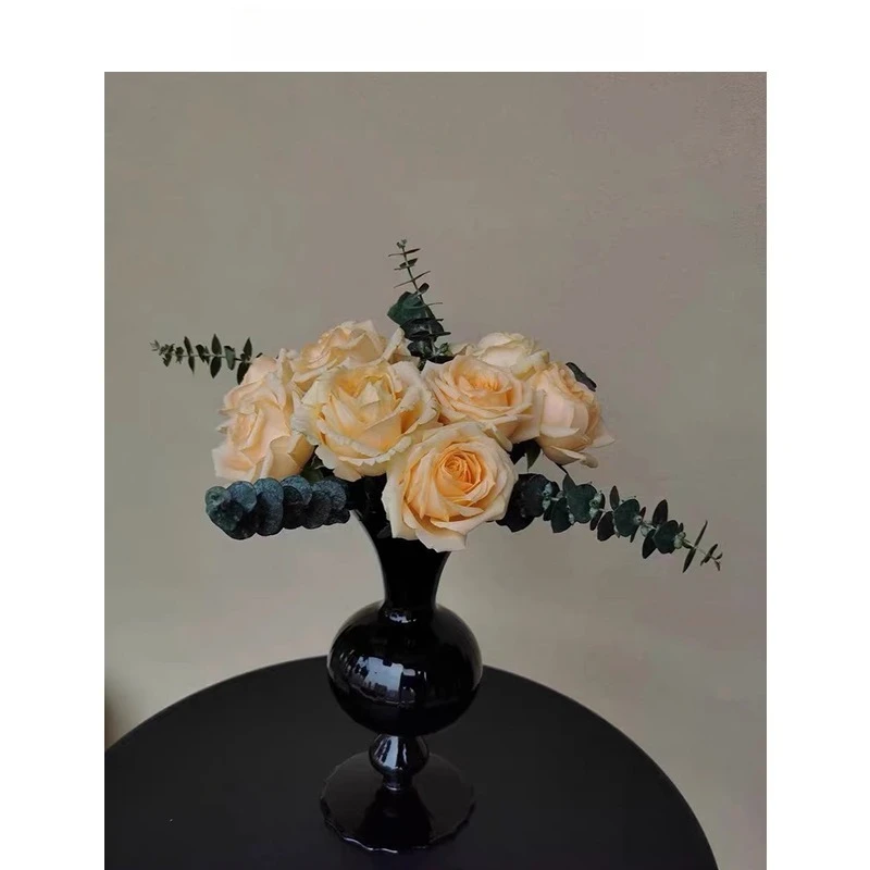vase-en-verre-noir-vintage-vase-a-fleurs-moderne-du-milieu-du-siecle-pour-la-decoration-de-la-maison-centre-de-table-elegant-pour-salon-salle-de-the-d'etude