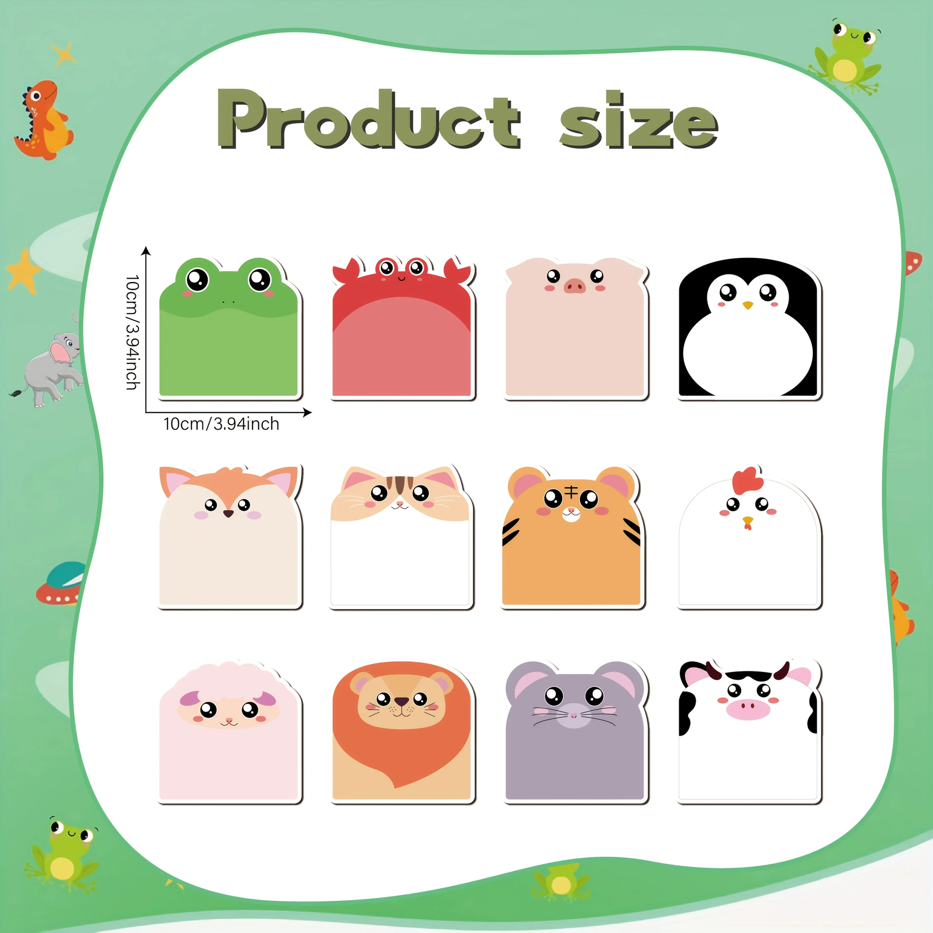 12 Animal Shape Reusable Magnetic Notes - Labels with 4 Erasable Pens for Whiteboards, Refrigerators, Lockers, and More