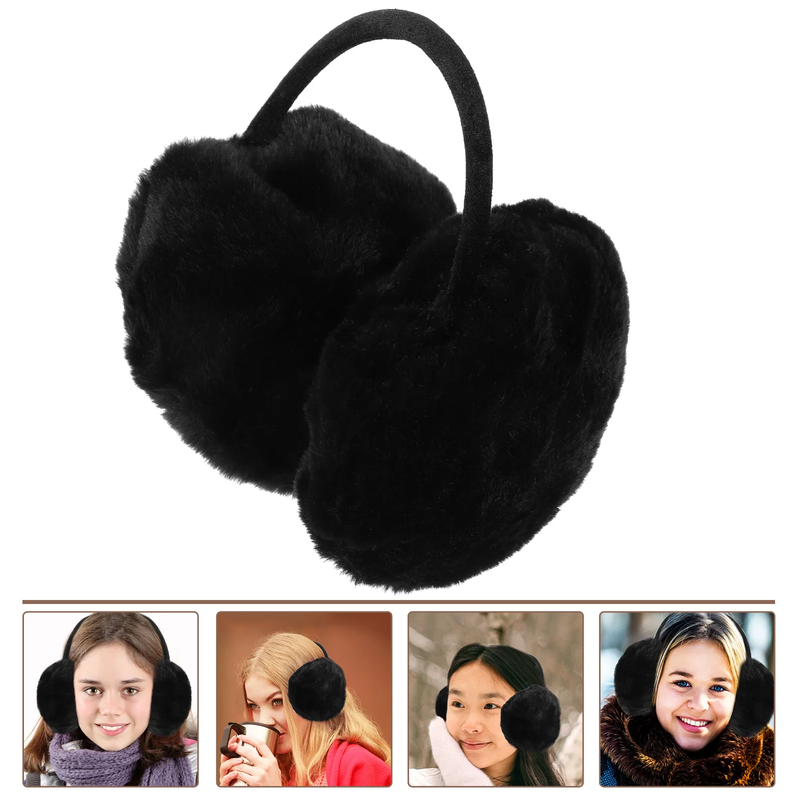 Ear Muffs for Girls Plush Christmas Warmer Winter Cover Beige Xmas Men and Women