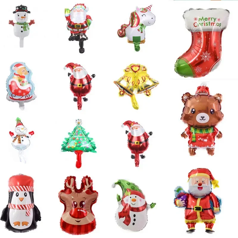 Christmas Shape Foil Balloon Toy Christmas Tree Old Man Reindeer Children Birthday Party Holiday Birthday Decoration Background