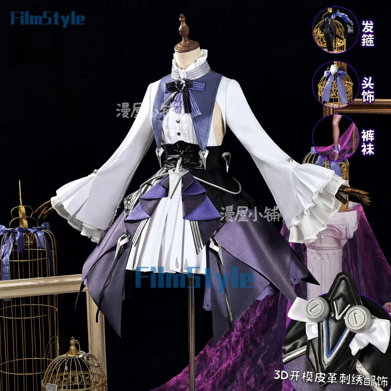 

Zenless Zone Zero Vivian Cosplay Costume Dress Uniform Headwear Mockingbird Halloween Party for Women Girls Carnival Props