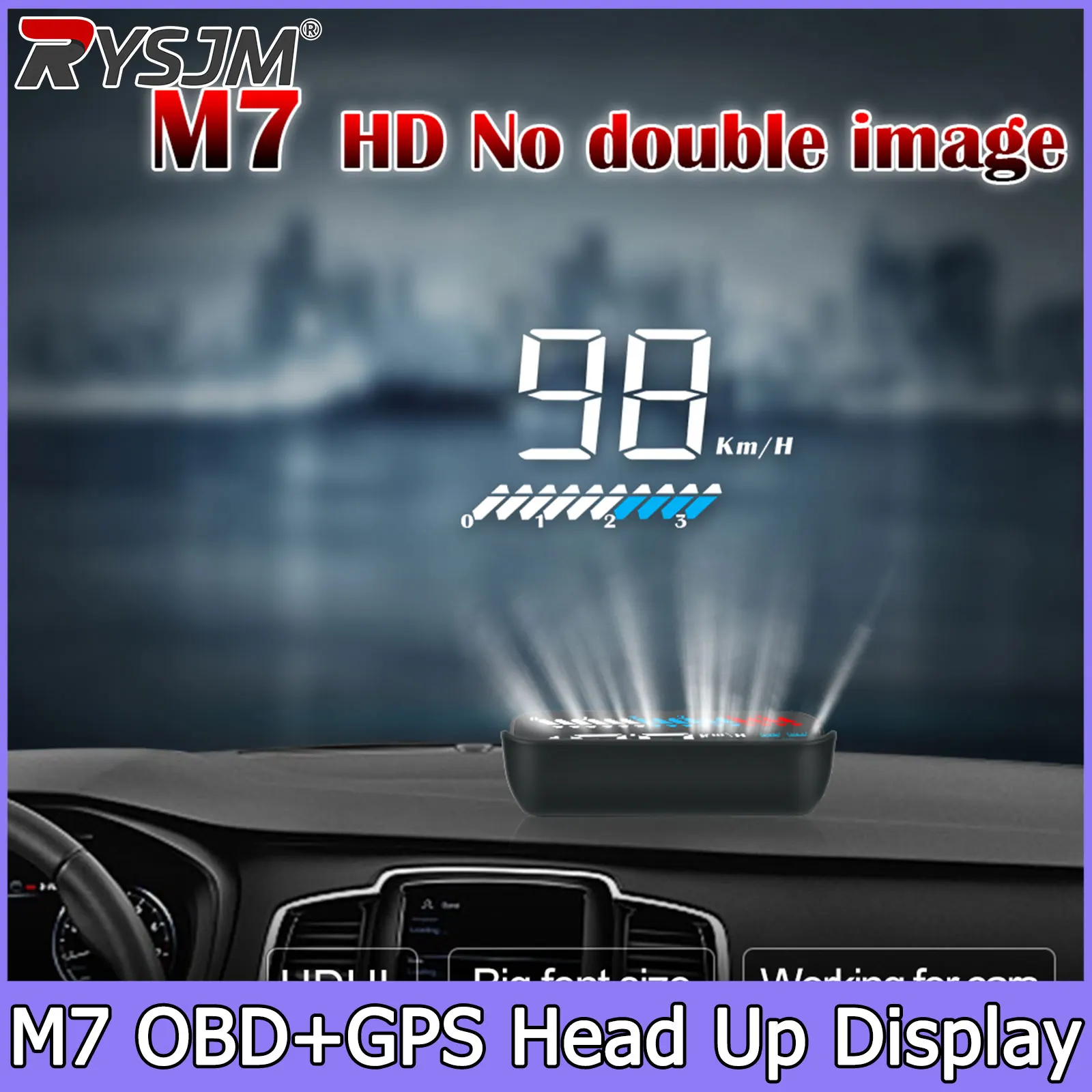 ガラス投影ヘッドアップディスプレイ-m7-obd2-gps-hud-大型フォント-ダッシュボード-gps-スピードメーター-rpm-速度超過電圧アラーム