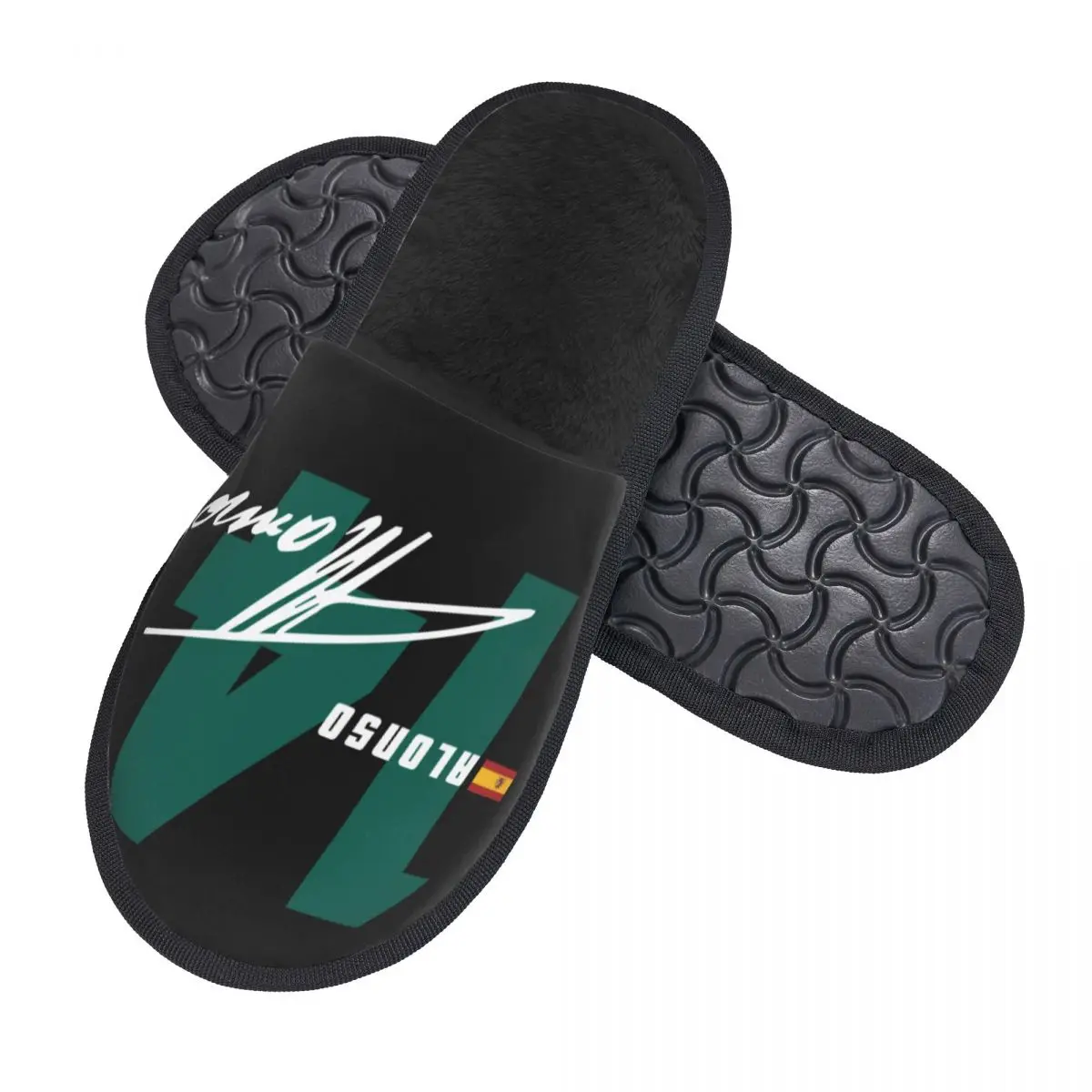 Custom Alonso 14 Signature Number House Slippers Women Comfy Memory Foam Fernando Sport Motorcycle Slip On Spa Slipper Shoes