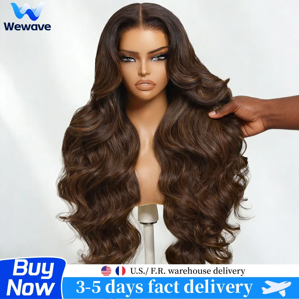 

Wewave Body Wave Human Hair Wigs Brown Wig Chocolate Brown Human Hair Wig HD Lace Wigs 13x6 Flash Sale